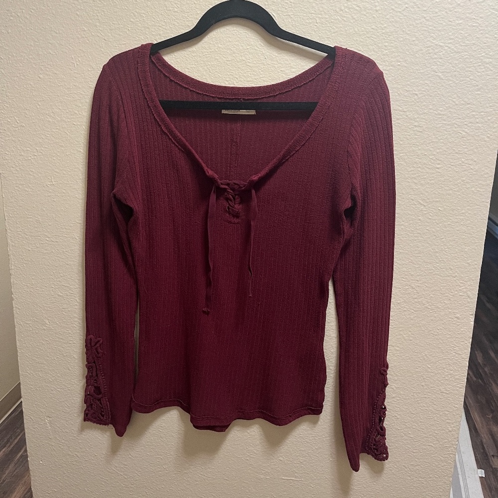Medium Hollister Maroon Long-sleeve shirt